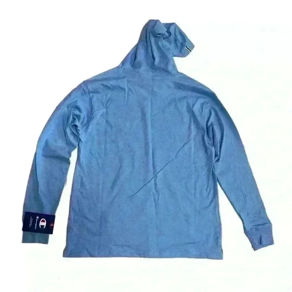 Champion Womens Cotton Logo Hoodie Blue Size XS gym activewear outdoor walking - Picture 4 of 10